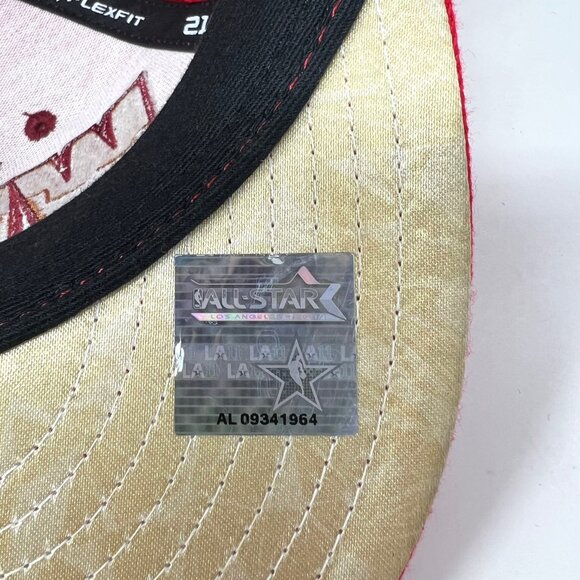 Vintage Adidas NBA Allstar Game LA The West Fitted Hat Cap Red M Embroidered GUC - Picture 7 of 8